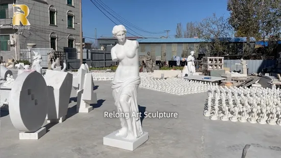 Famous Classic Outdoor Decorative Greek Female Statue White Natural Marble Life-Size Venus De Milo Sculpture
