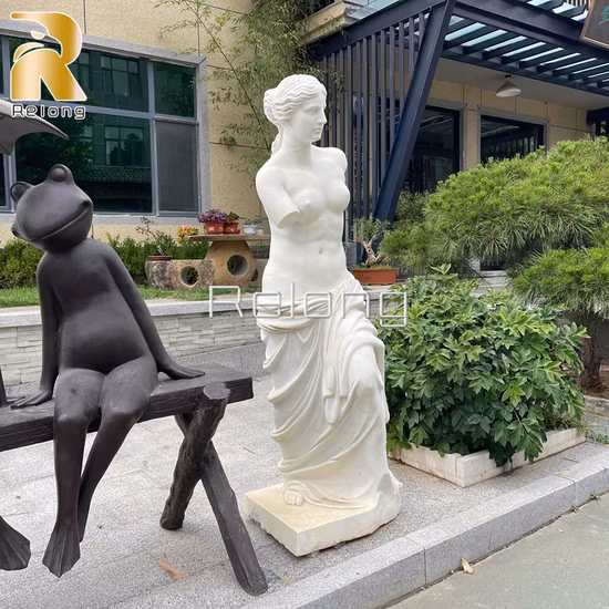 Vida de mármore natural branca da estátua fêmea grega decorativa exterior clássica famosa